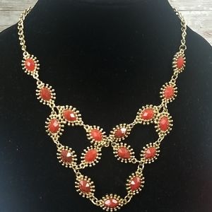 Vintage, Fashion jewelry, Coral stone necklace